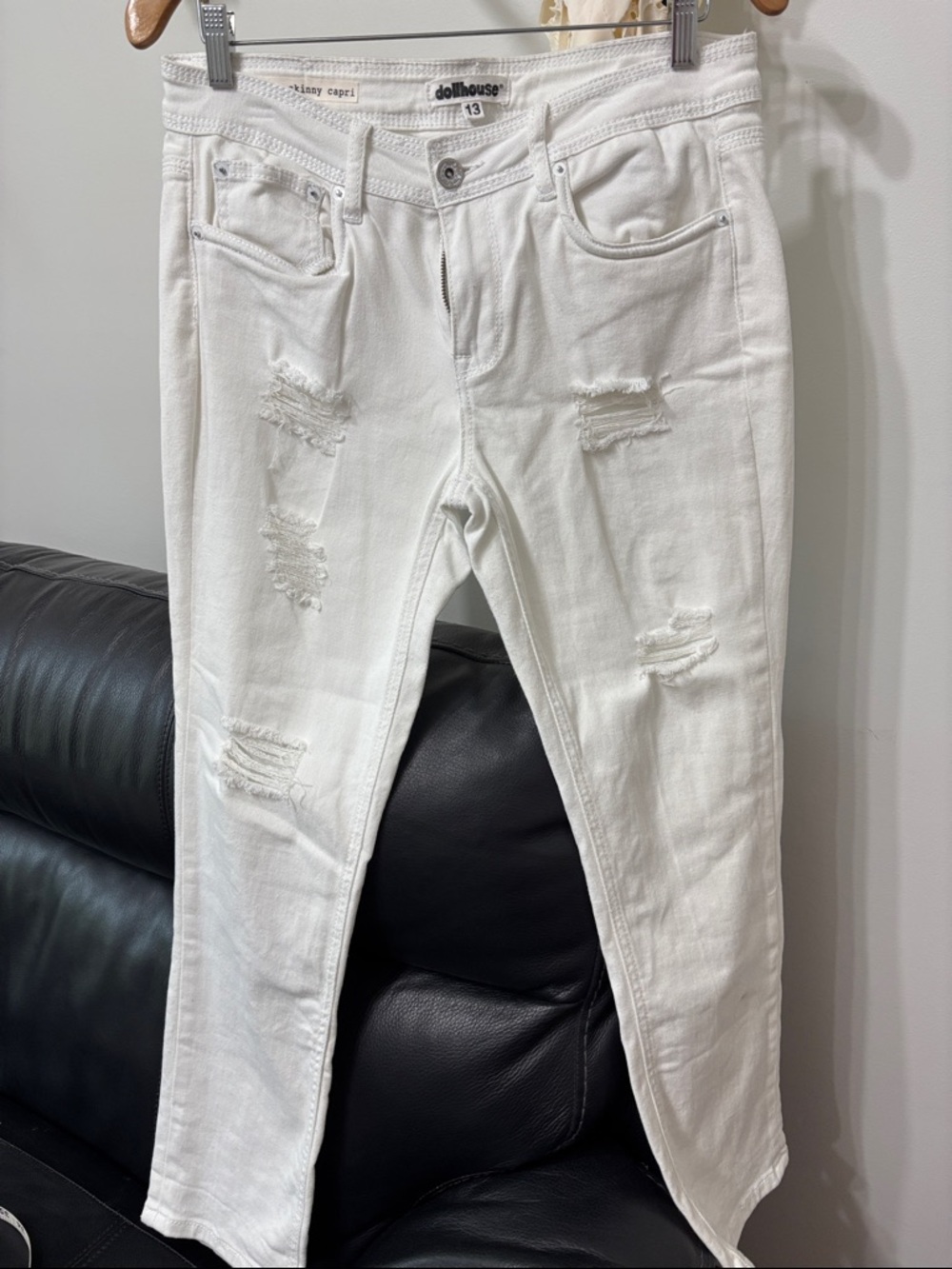 Dollhouse White Distressed Skinny Jeans
